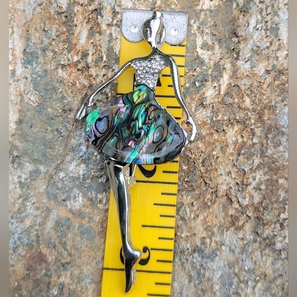 Abalone Shell Ballerina Brooch - Picture 2 of 7